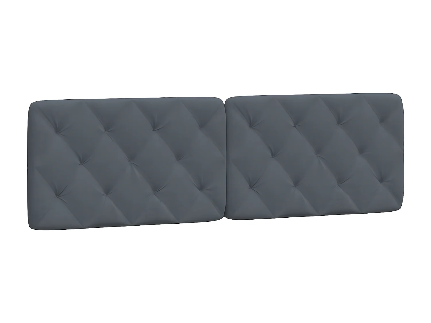 Cabecero de cama acolchado terciopelo gris oscuro 160 cm
