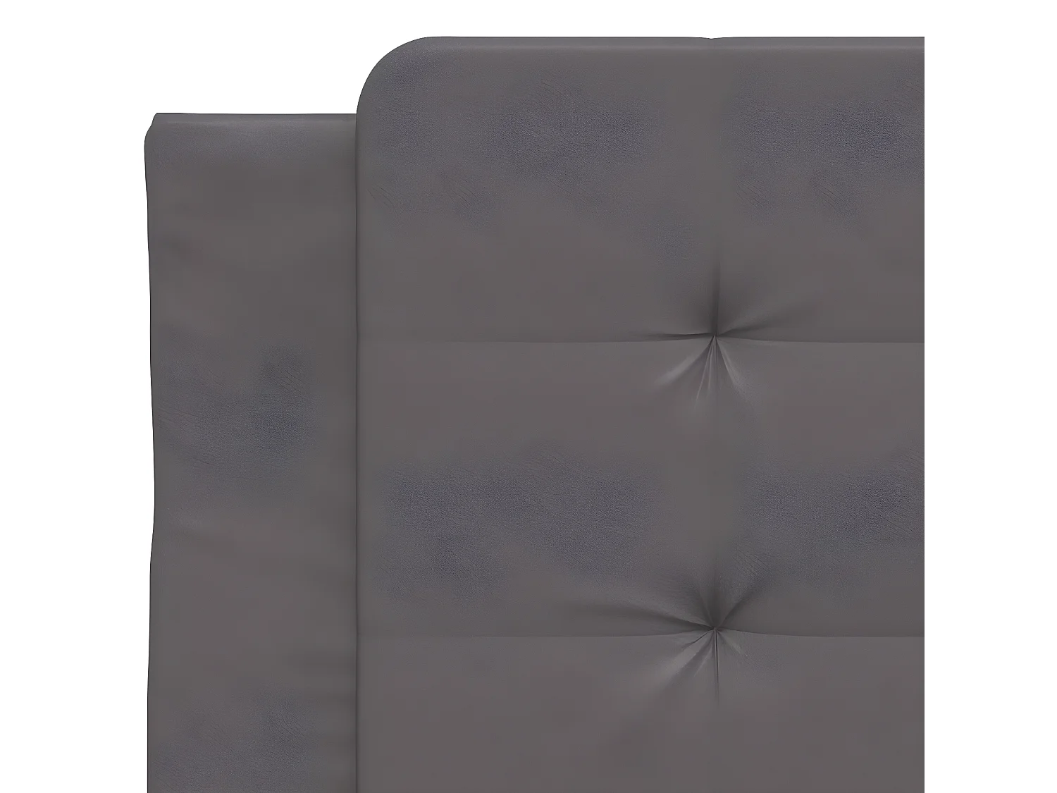 Coussin de tête de lit gris 80 cm similicuir