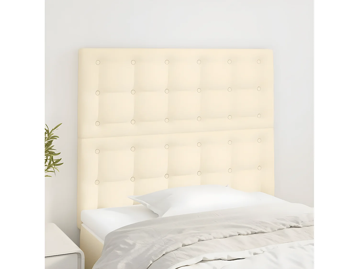 Têtes de lit 2 pièces Crème 100x5x78/88 cm Similicuir