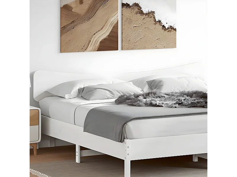 Tête de lit blanc 200 cm bois massif de pin