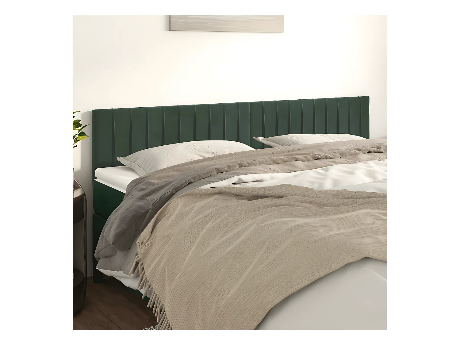 Têtes de lit 2 pièces Vert foncé 100x5x78/88 cm Velours