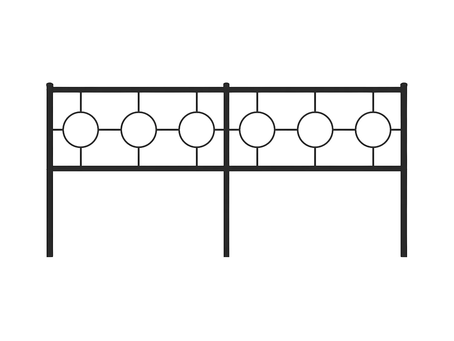 Cabeceira de cama 180 cm metal preto