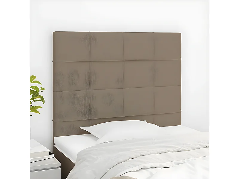 Cabeceros 2 unidades de tela gris taupe 90x5x78/88 cm