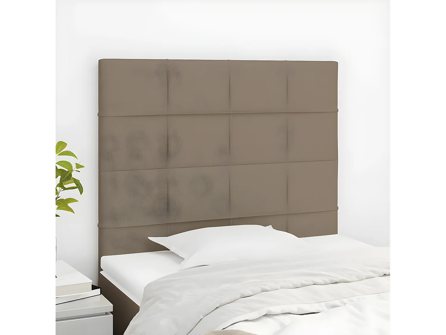 Têtes de lit 2 pièces Taupe 90x5x78/88 cm Tissu