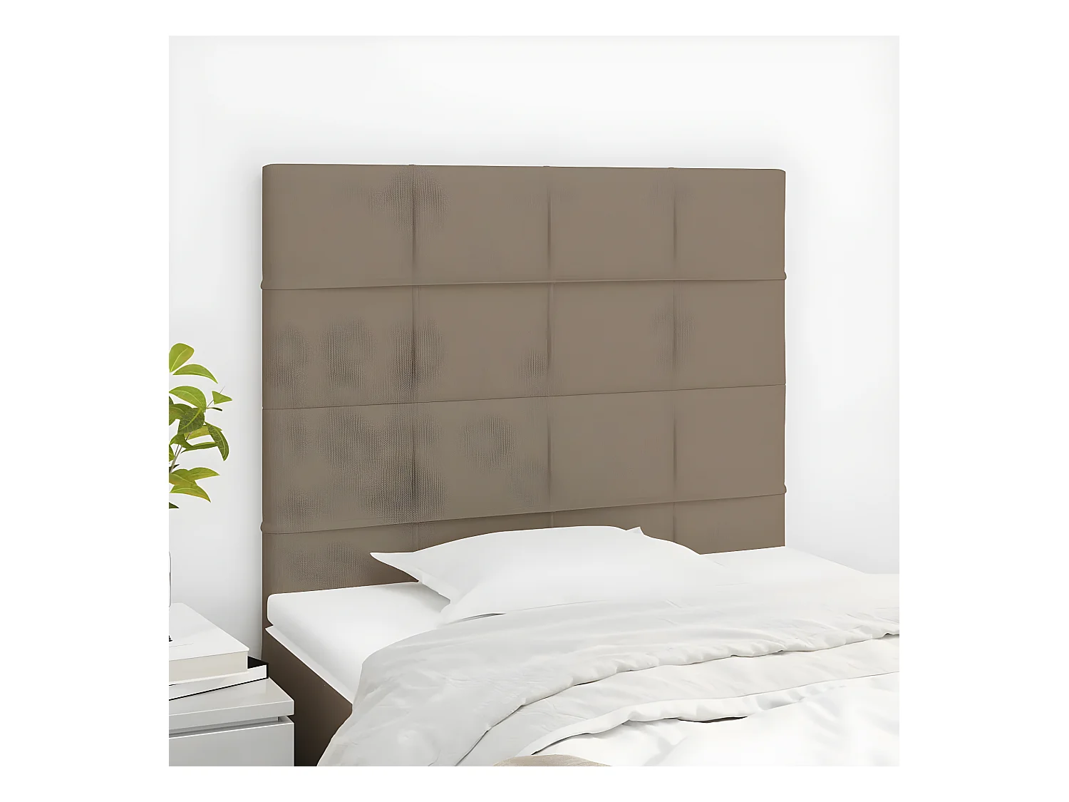 Têtes de lit 2 pièces Taupe 90x5x78/88 cm Tissu