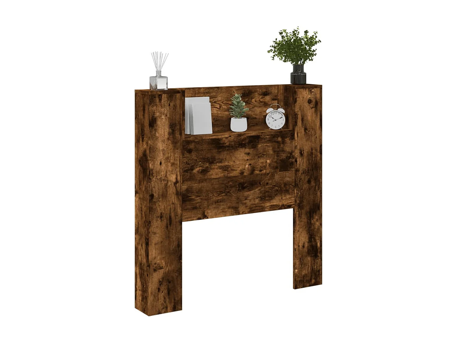 Armário cabeceira c/ luzes LED 100x16,5x103,5cm carvalho fumado