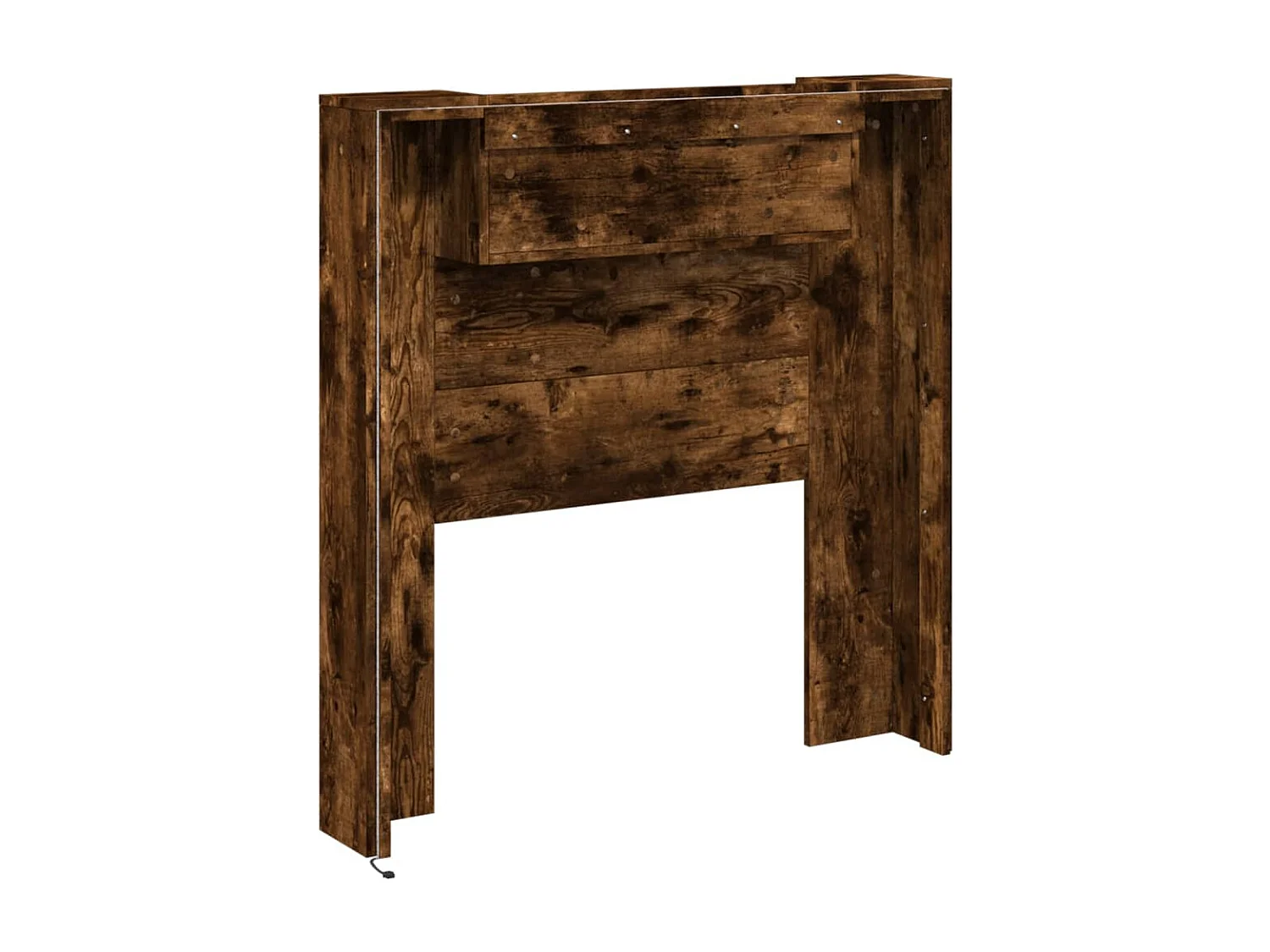 Armário cabeceira c/ luzes LED 100x16,5x103,5cm carvalho fumado