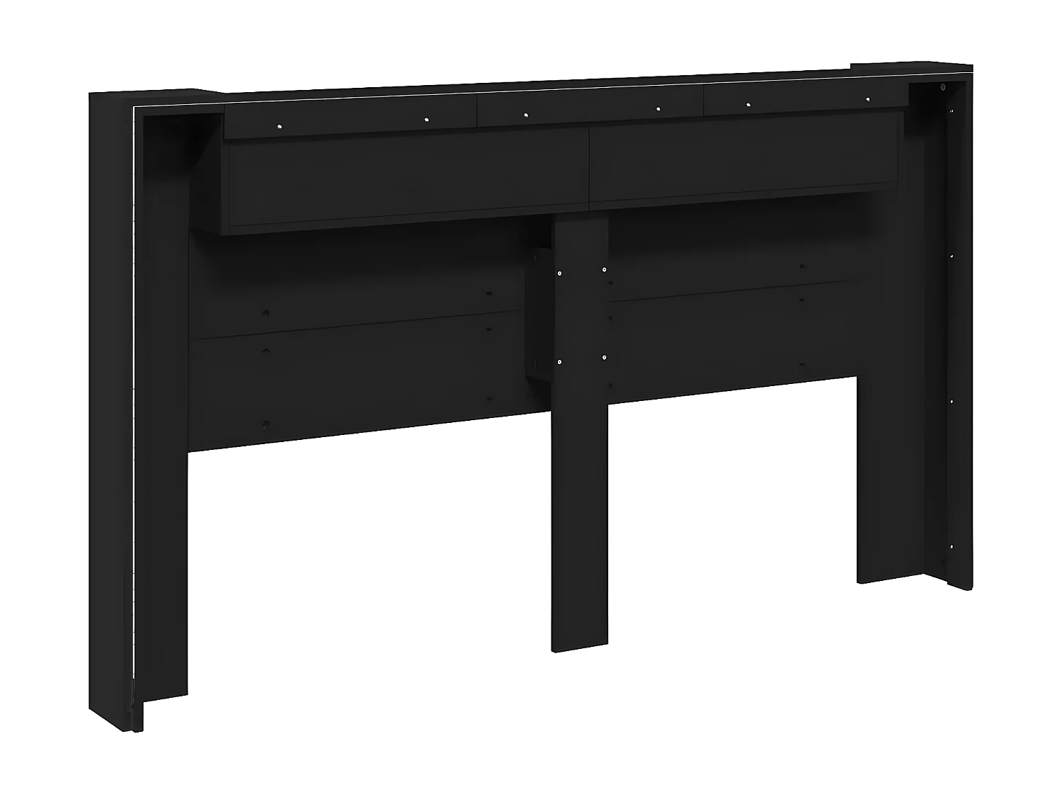 Armário de cabeceira com luzes LED 180x16,5x103,5 cm preto