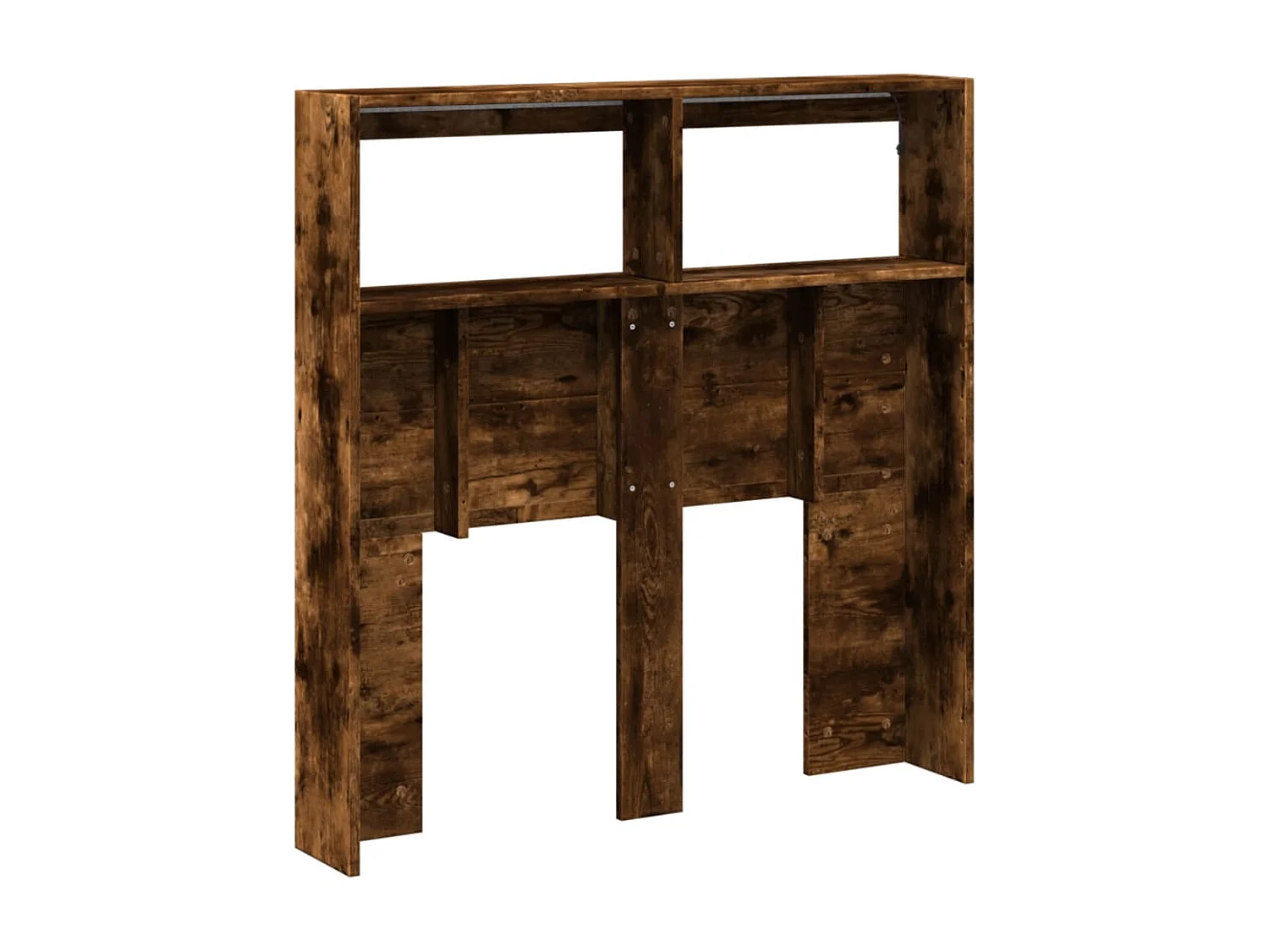 Armoire tête de lit avec LED chêne fumé 100x17x102 cm