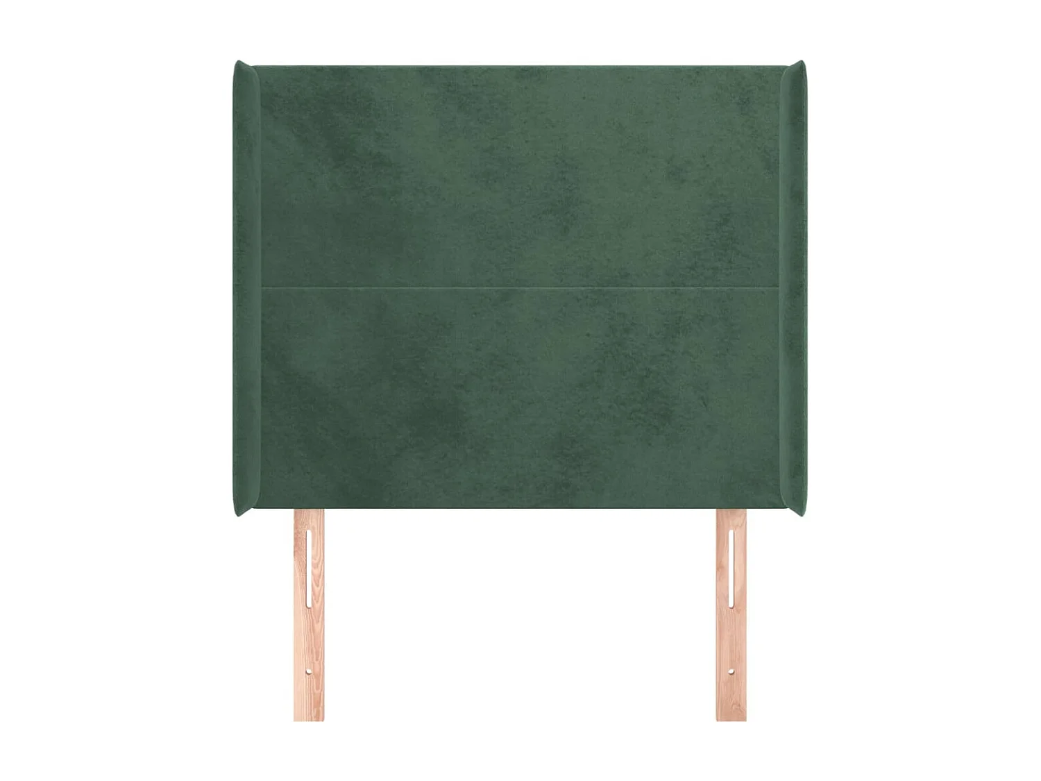 Cabecero con orejas de terciopelo verde oscuro 93x16x118/128 cm