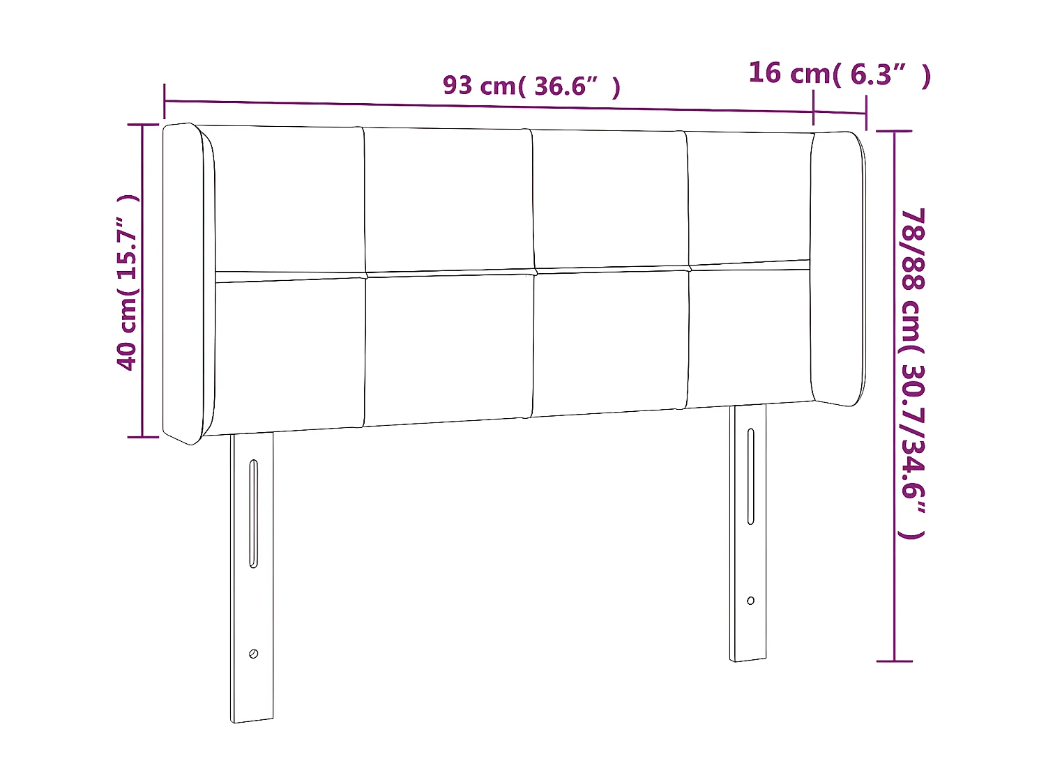 Cabecero de terciopelo azul oscuro 93x16x78/88 cm