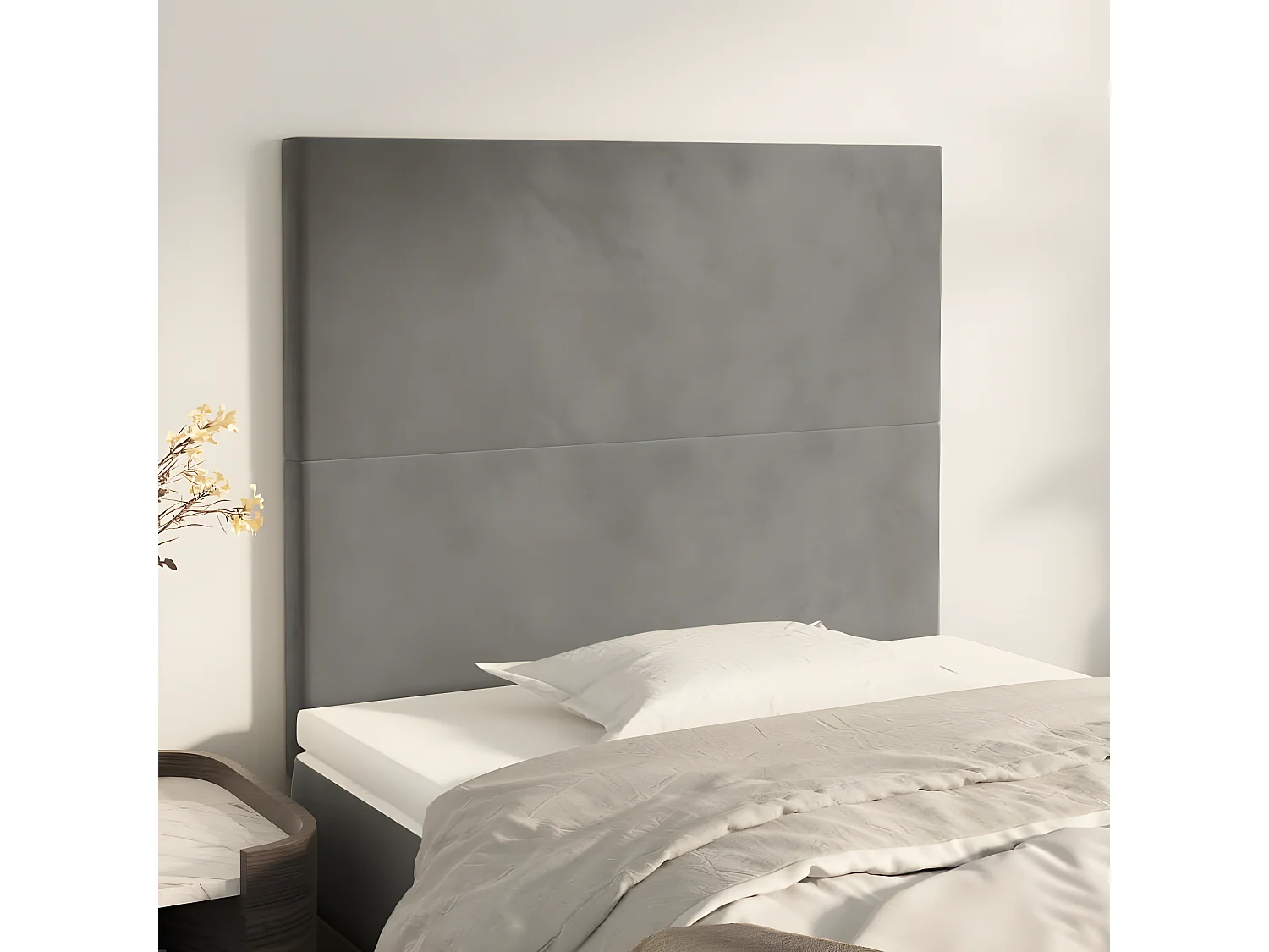 Têtes de lit 2 pièces Gris clair 80x5x78/88 cm Velours
