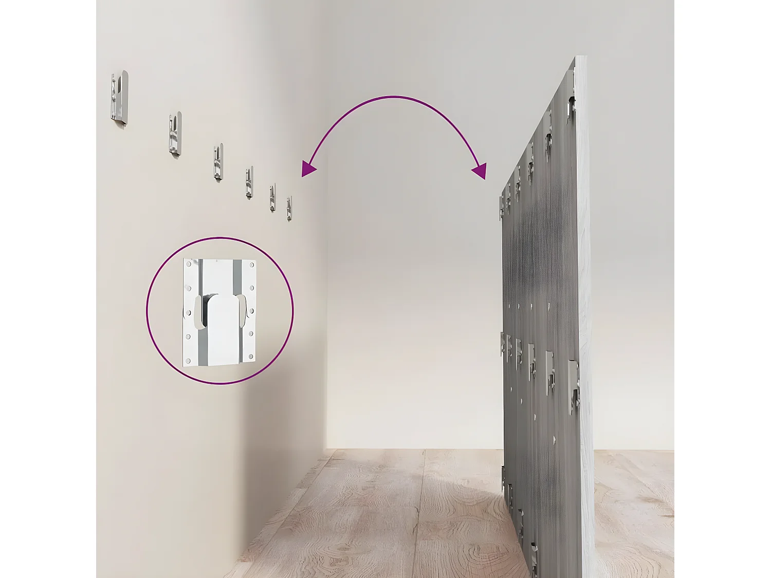 Cabeceira cama + armários madeira processada sonoma cinzento