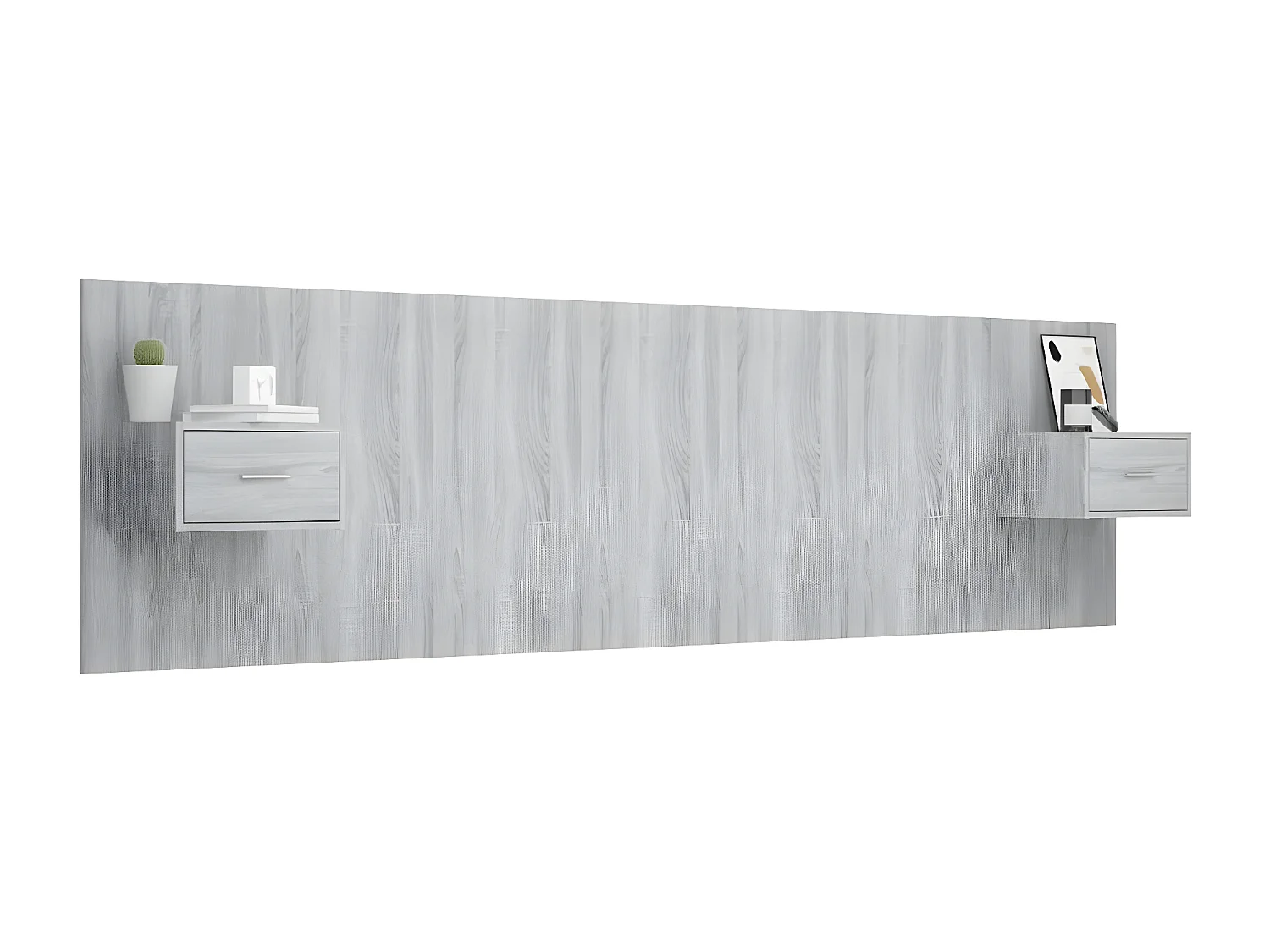 Tête de lit avec armoires Gris sonoma Bois d'ingénierie