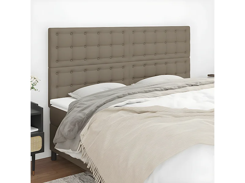 Cabeceros 4 unidades de tela gris taupe 100x5x78/88 cm