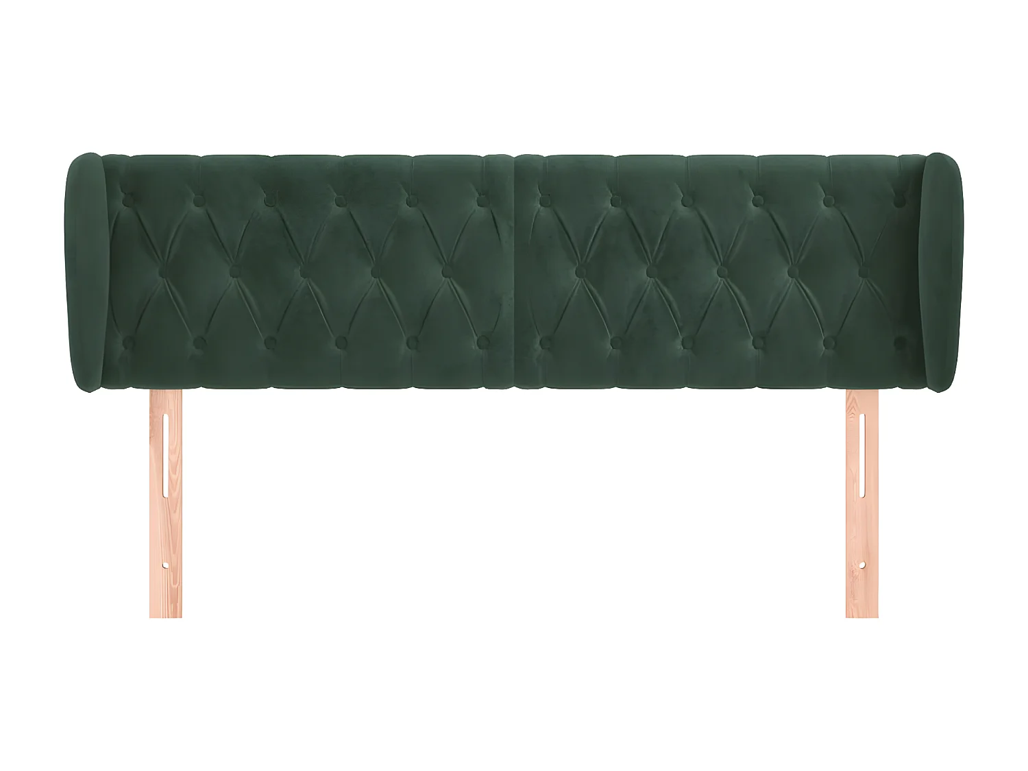 Tête de lit avec oreilles Vert foncé 147x23x78/88 cm Velours