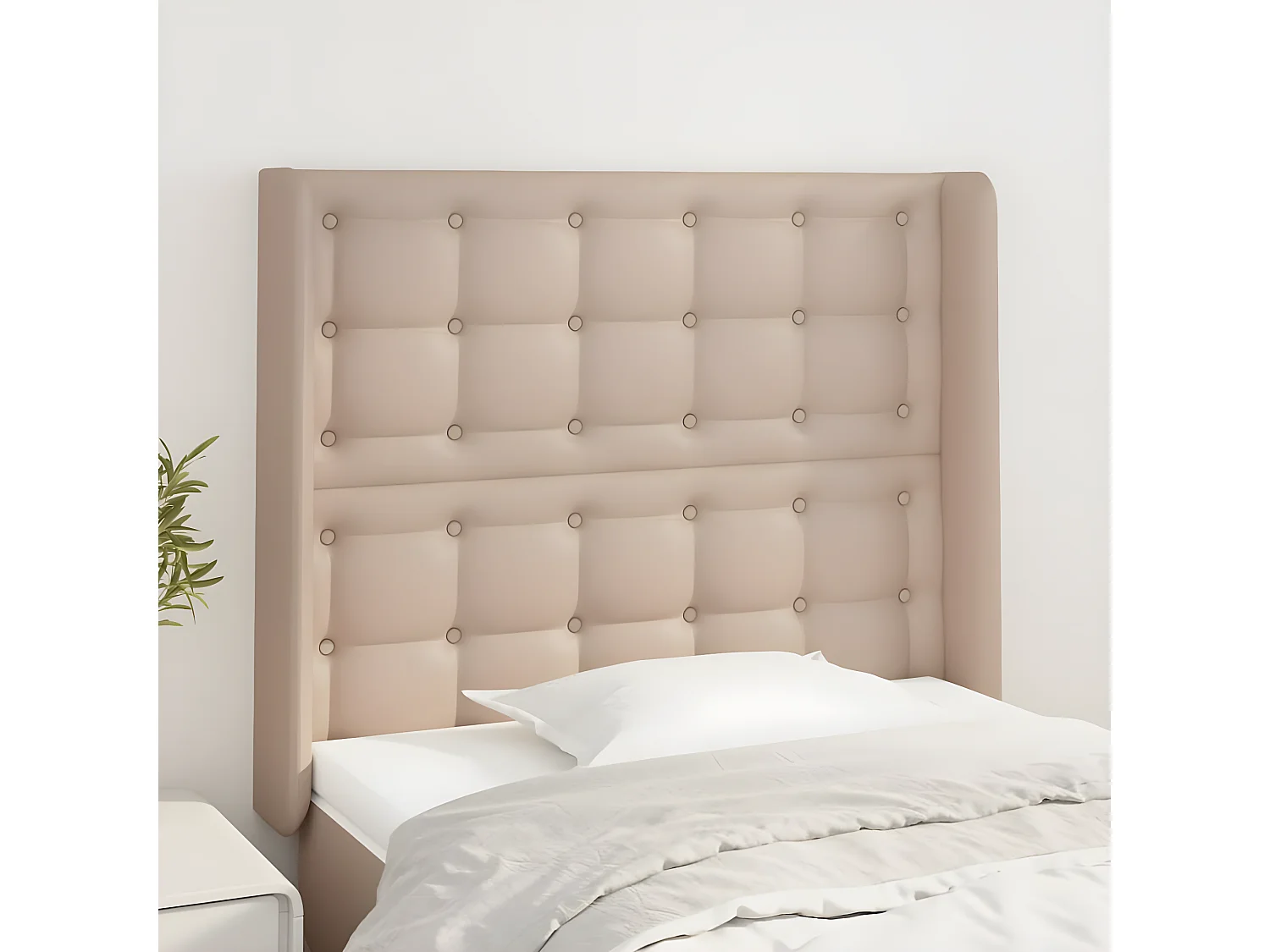 Tête de lit avec oreilles Cappuccino 83x16x118/128cm Similicuir