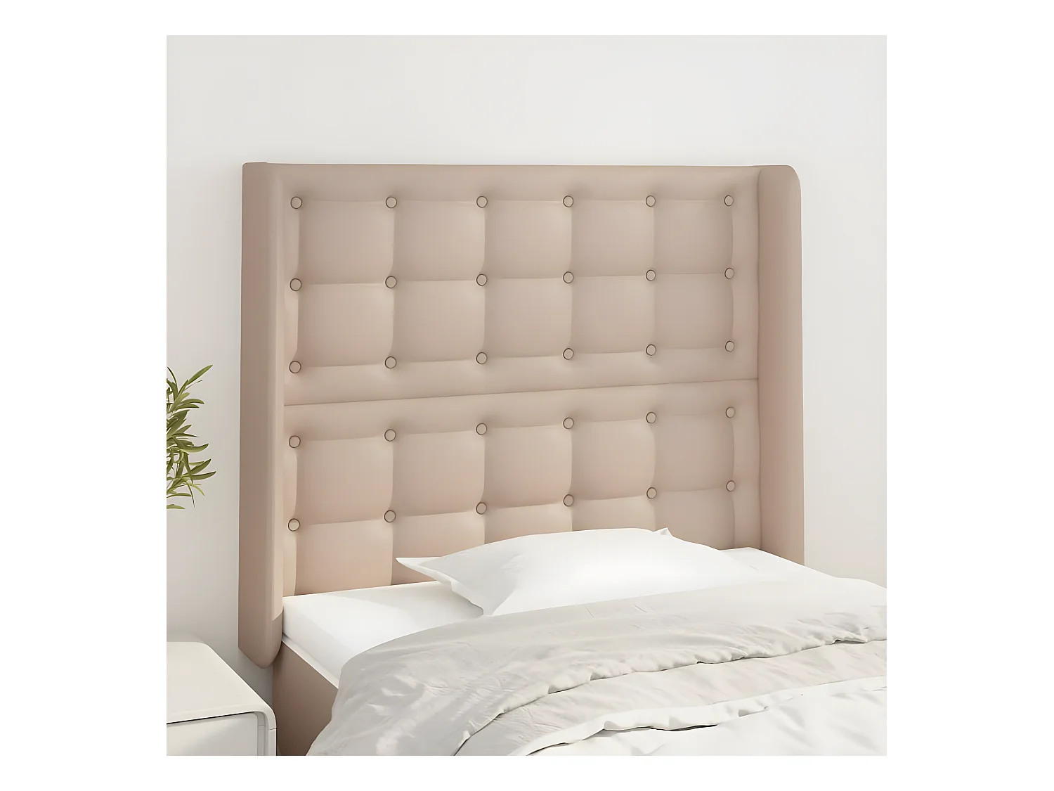 Tête de lit avec oreilles Cappuccino 83x16x118/128cm Similicuir