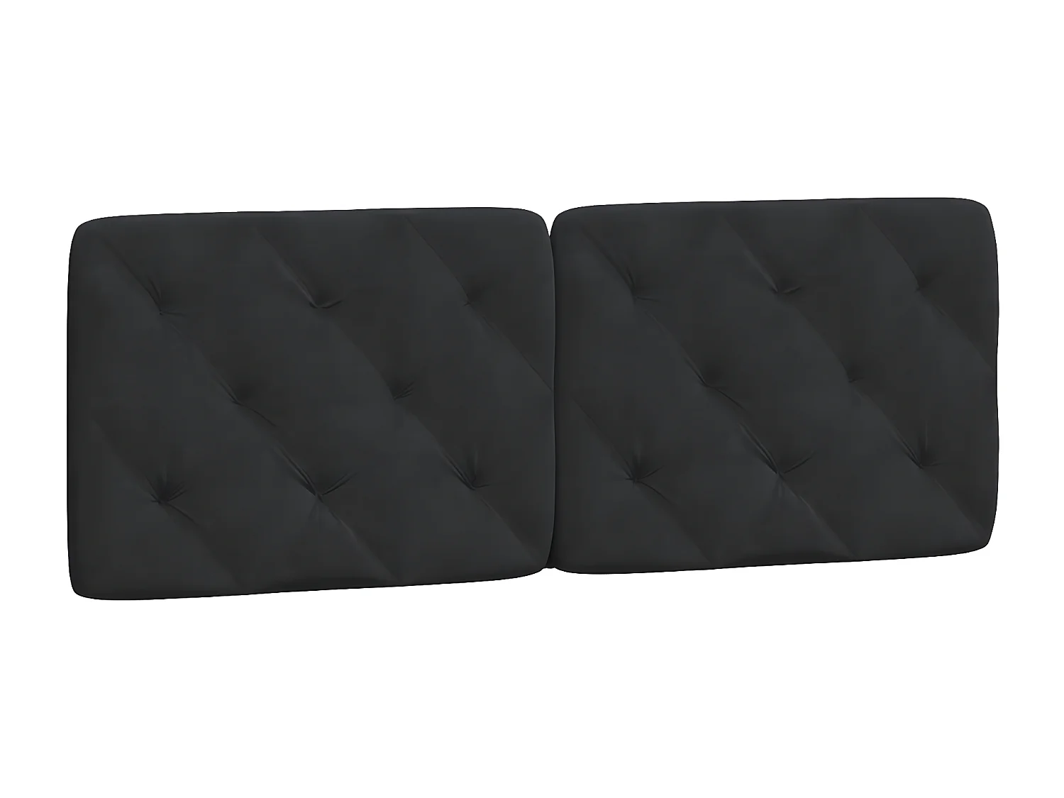 Coussin de tête de lit noir 120 cm velours