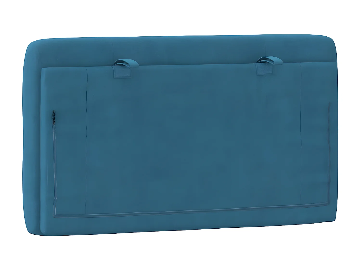 Coussin de tête de lit bleu 80 cm velours