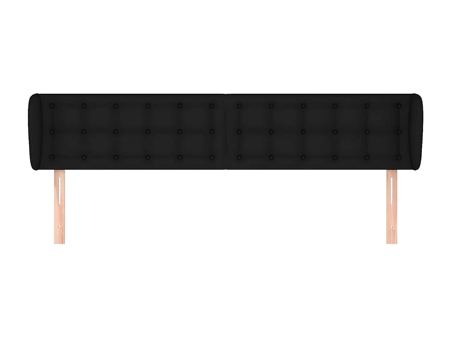 Tête de lit avec oreilles Noir 163x23x78/88 cm Tissu