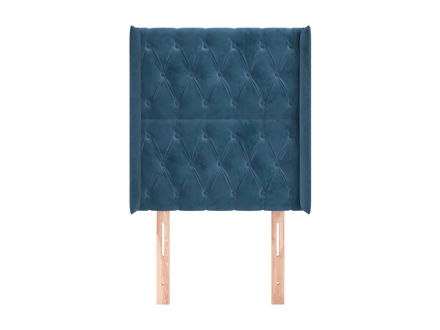 Cabecero con orejas de terciopelo azul oscuro 83x16x118/128 cm