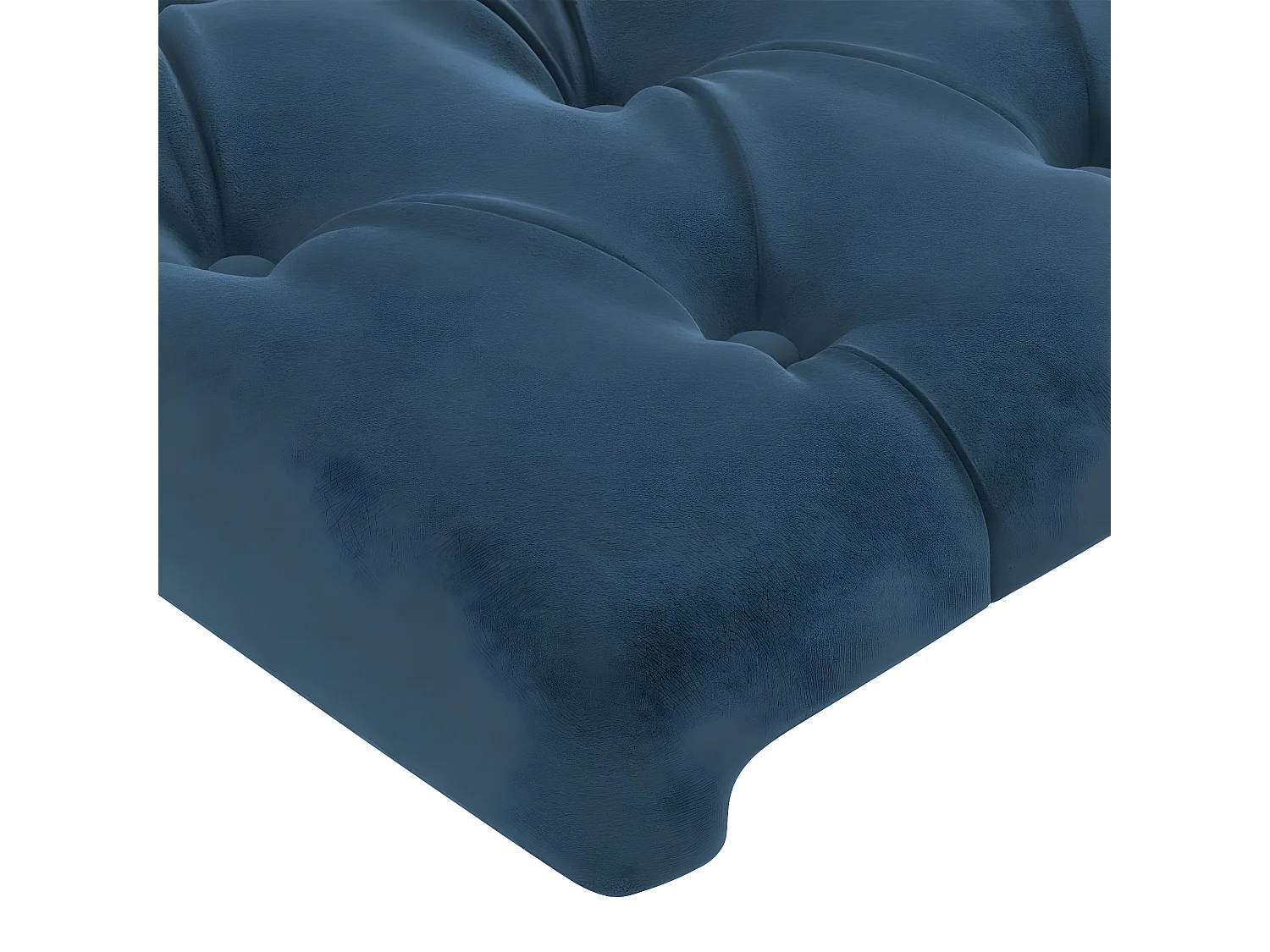 Cabecero con orejas de terciopelo azul oscuro 83x16x118/128 cm