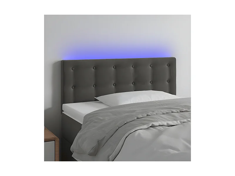 Tête de lit à LED Gris foncé 90x5x78/88 cm Velours