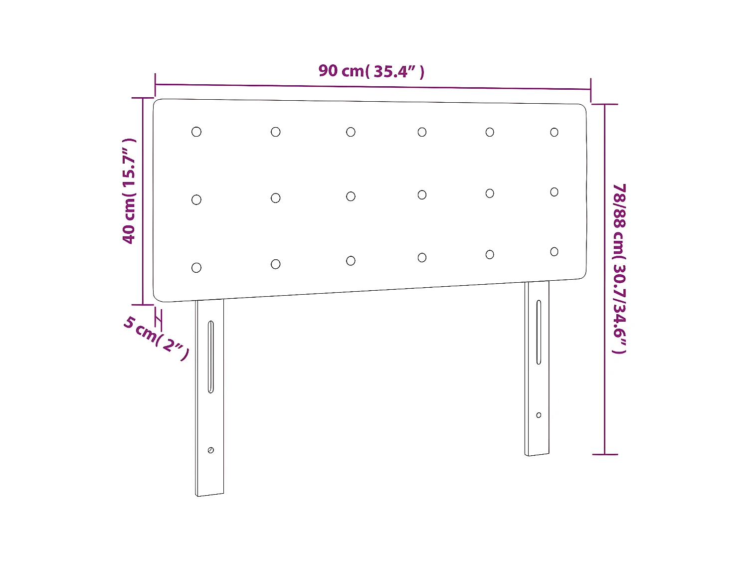 Tête de lit à LED Gris foncé 90x5x78/88 cm Velours
