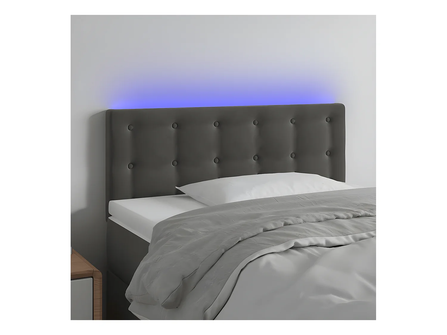 Hoofdbord LED 90x5x78/88 cm fluweel donkergrijs