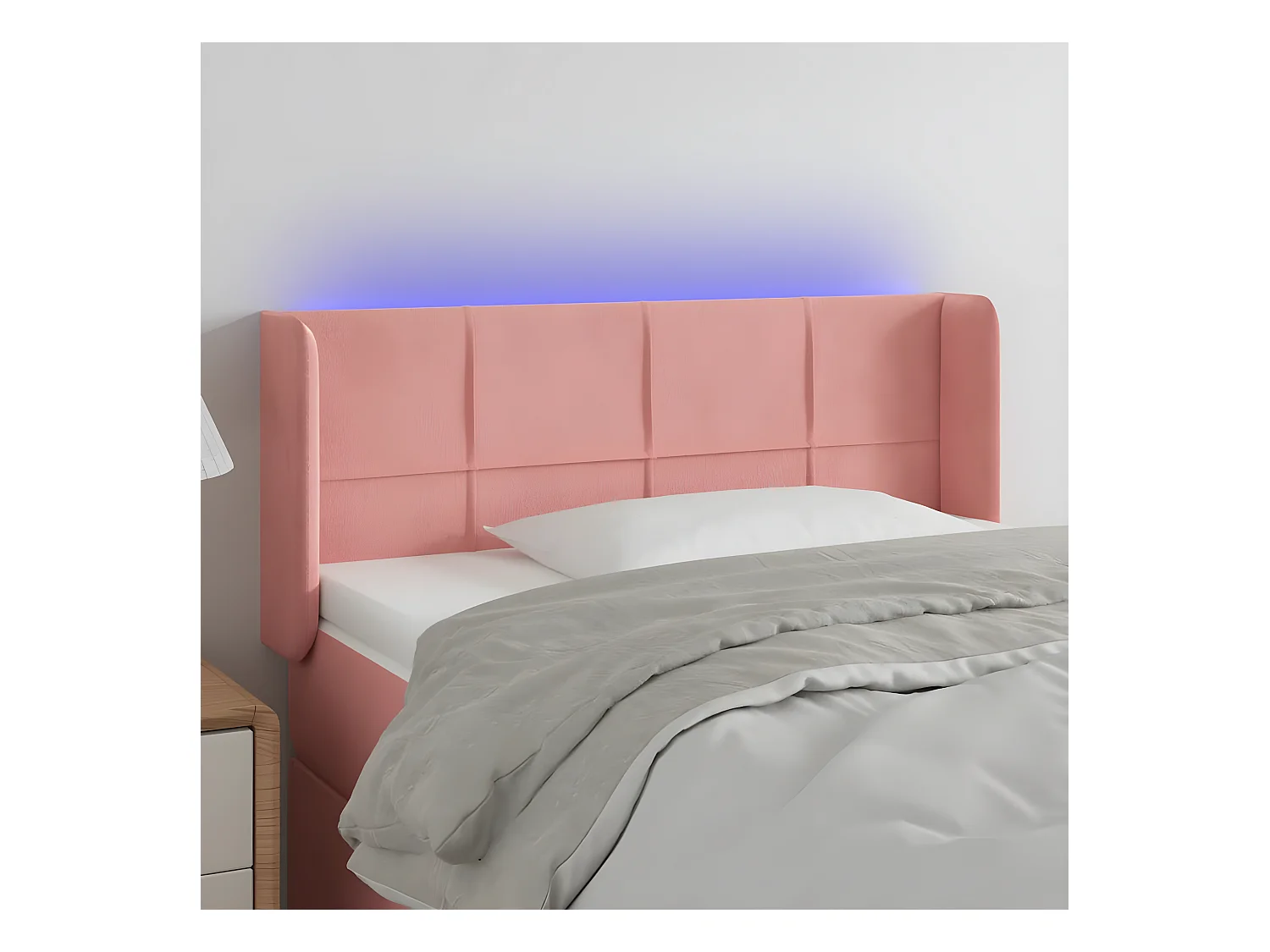 Tête de lit à LED Rose 83x16x78/88 cm Velours