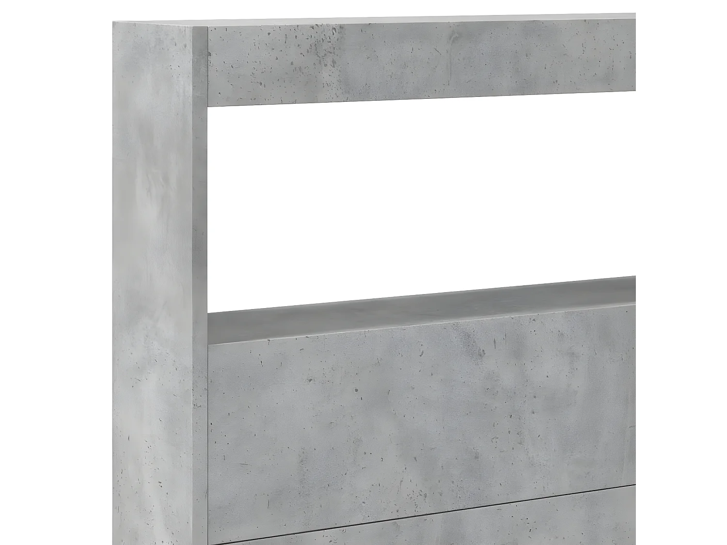 Armoire tête de lit avec LED gris béton 220x17x102 cm
