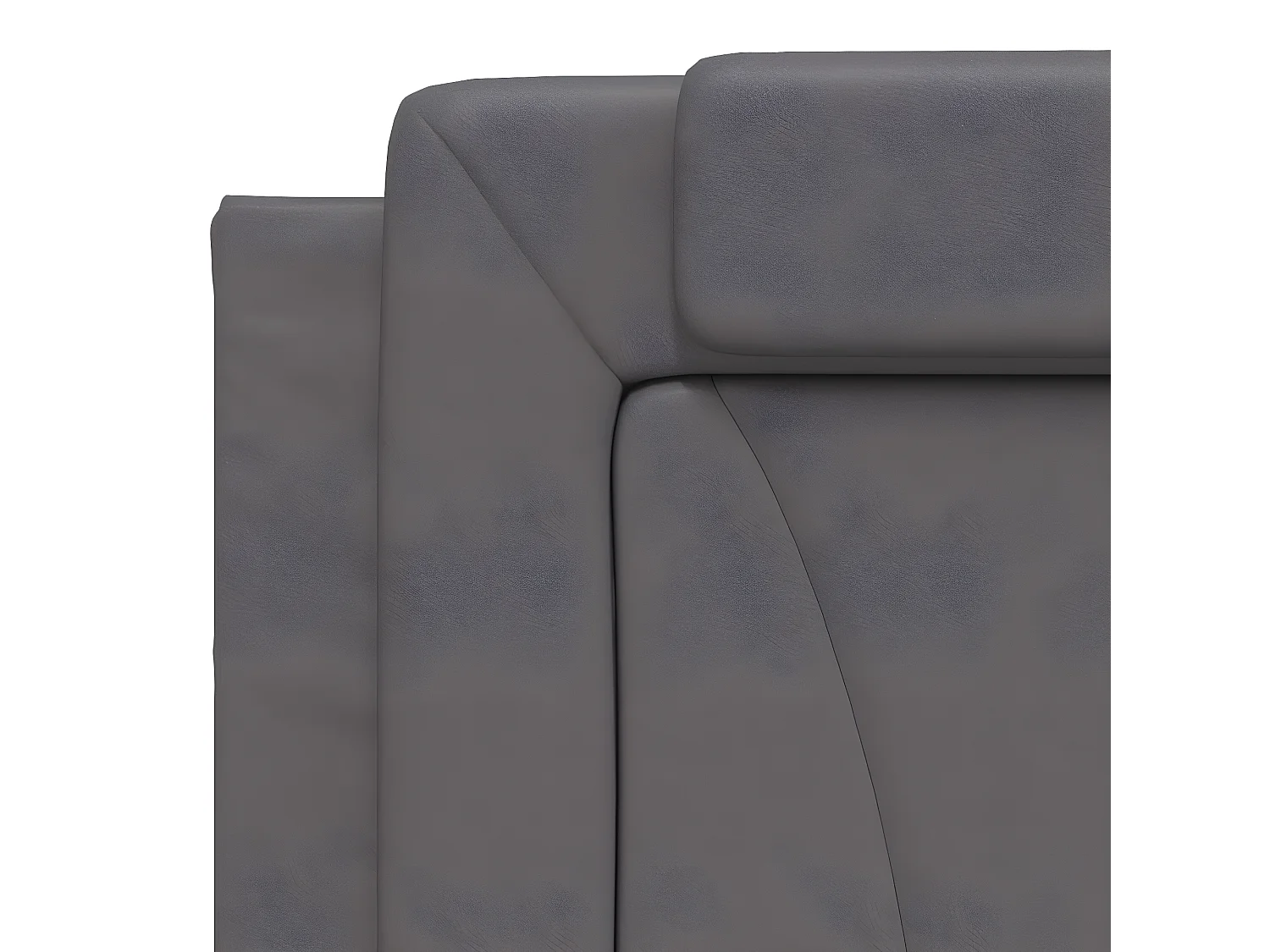 Coussin de tête de lit gris 180 cm similicuir