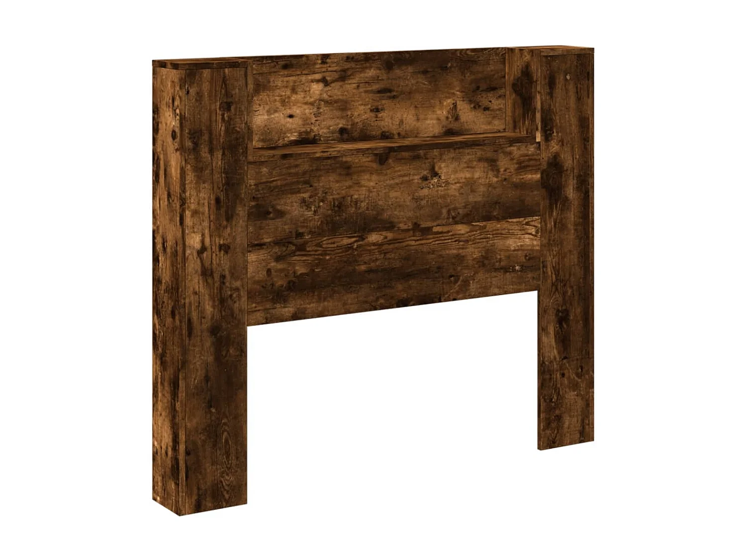 Armoire tête de lit avec LED chêne fumé 120x16,5x103,5 cm