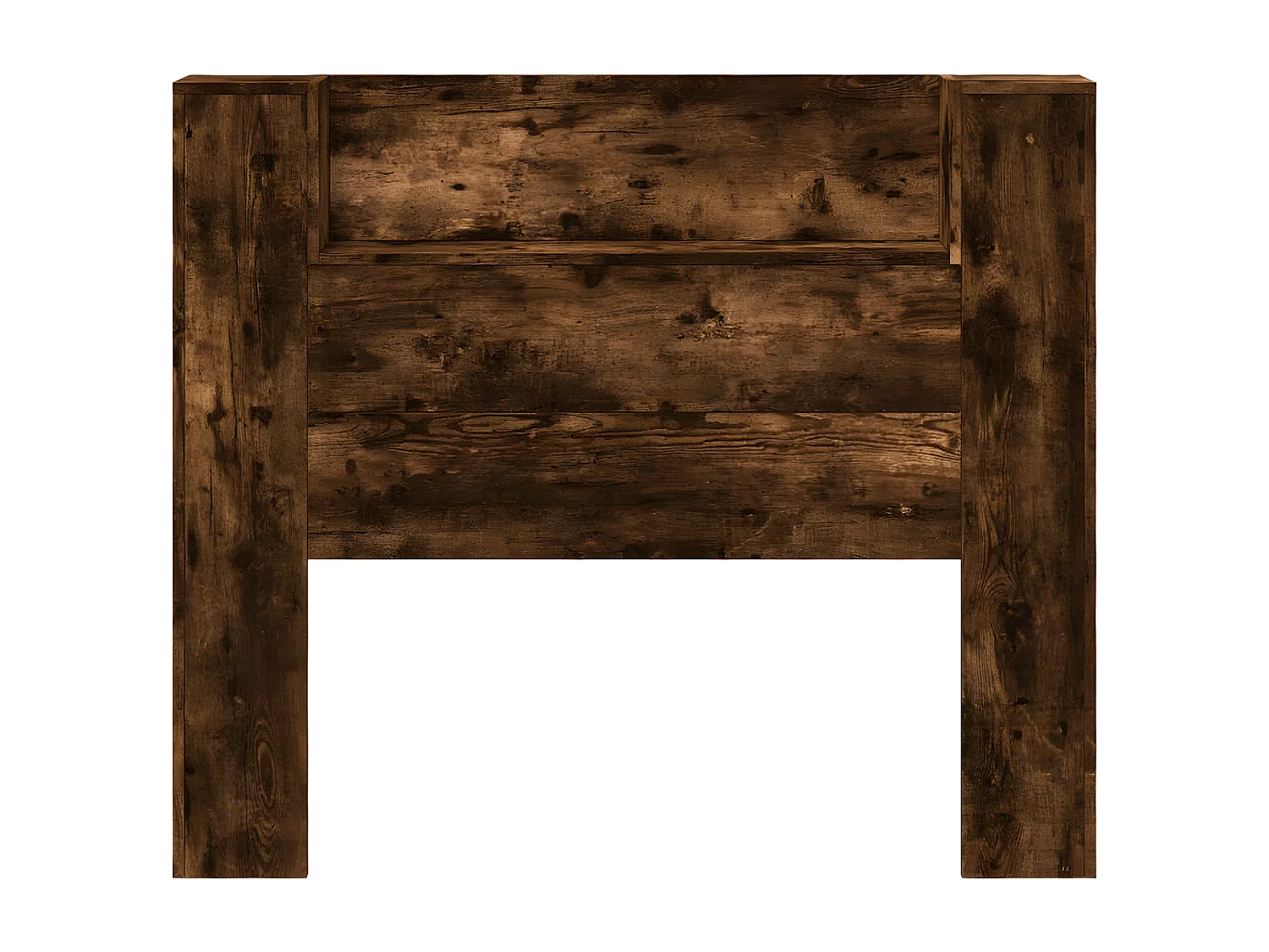 Armoire tête de lit avec LED chêne fumé 120x16,5x103,5 cm