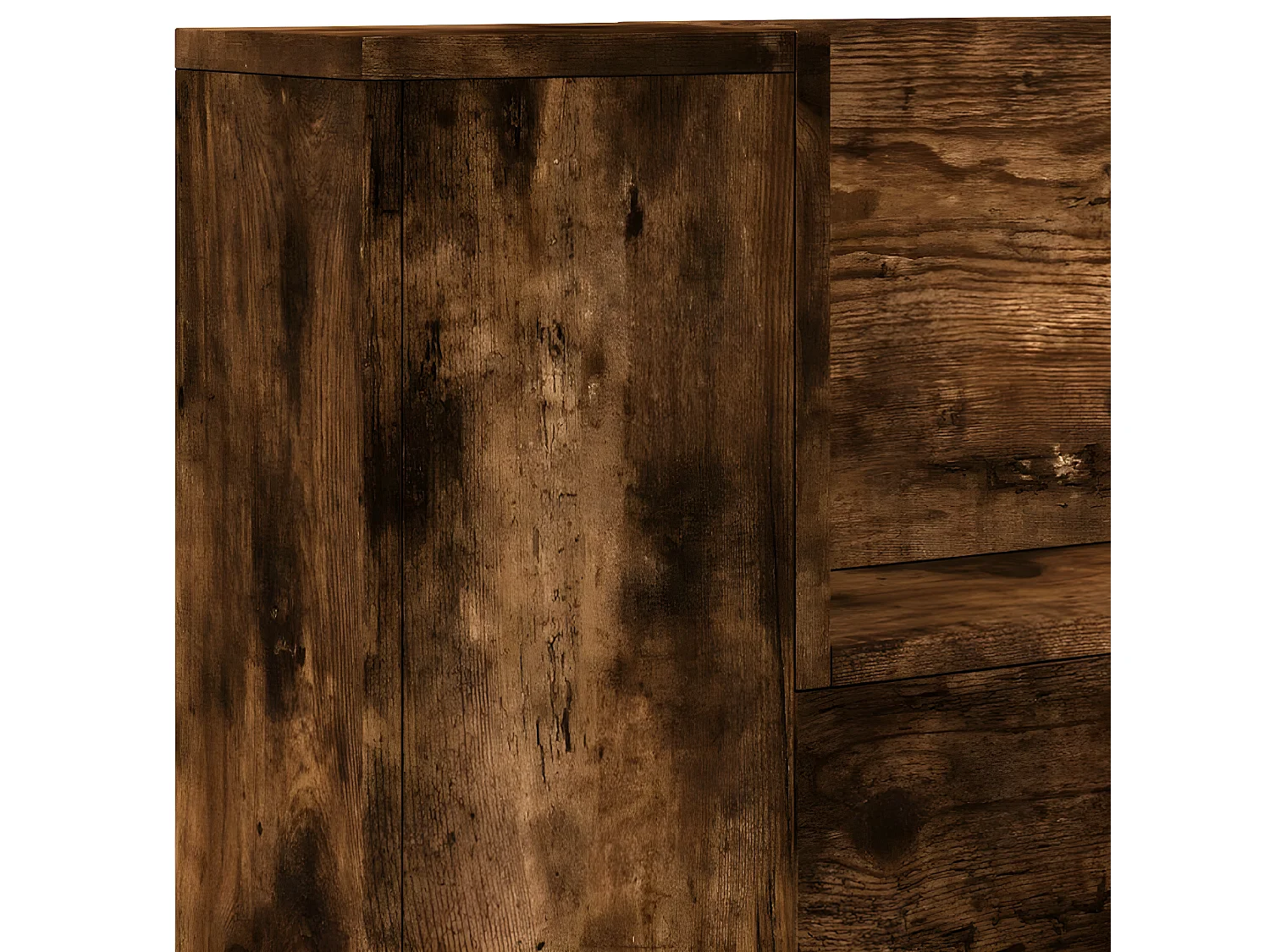 Armoire tête de lit avec LED chêne fumé 120x16,5x103,5 cm