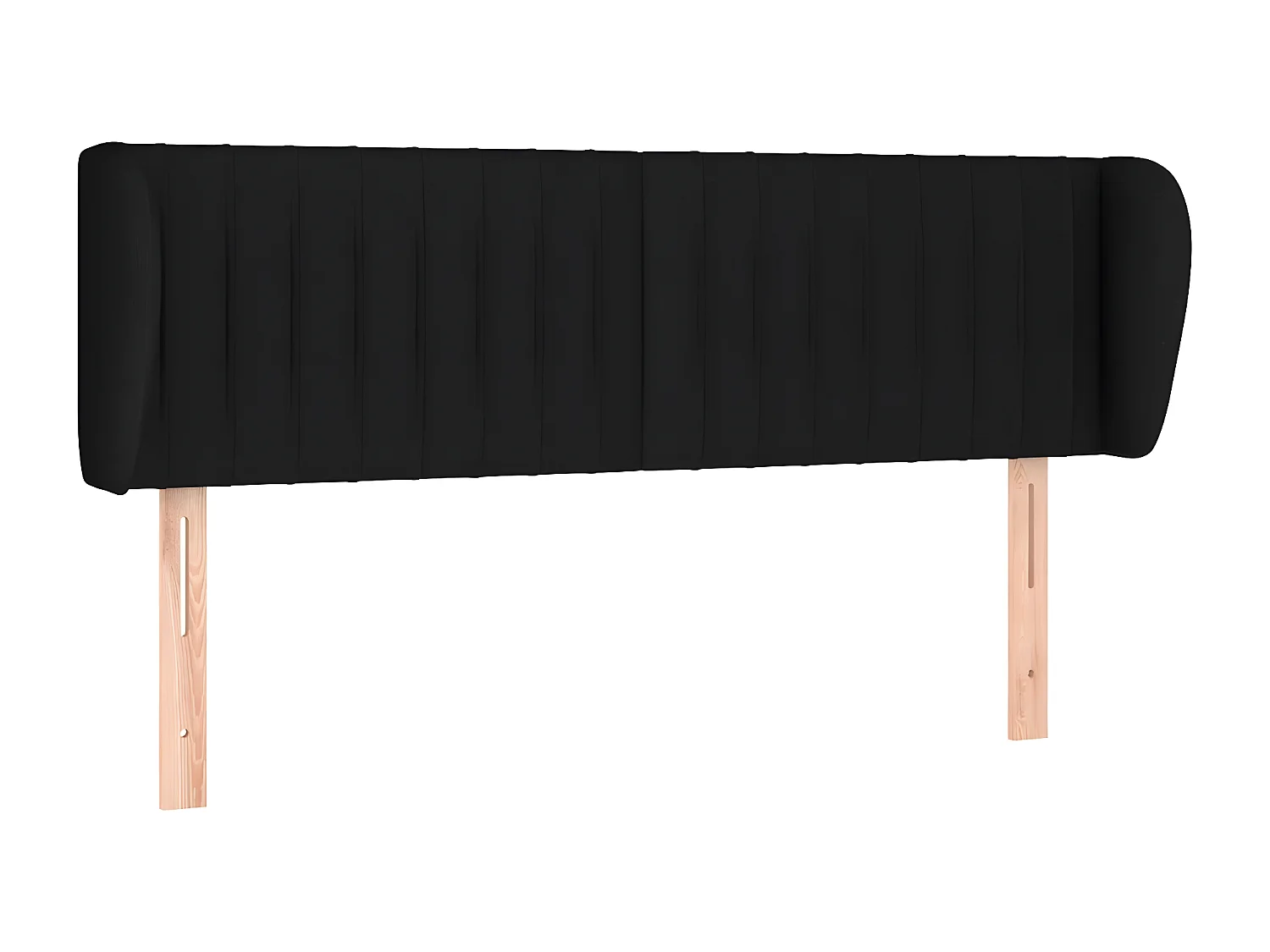 Tête de lit avec oreilles Noir 147x23x78/88 cm Tissu