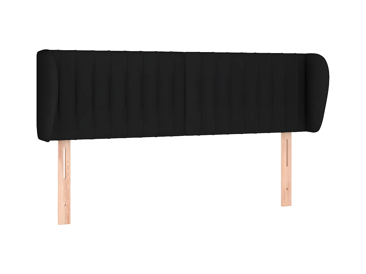 Tête de lit avec oreilles Noir 147x23x78/88 cm Tissu