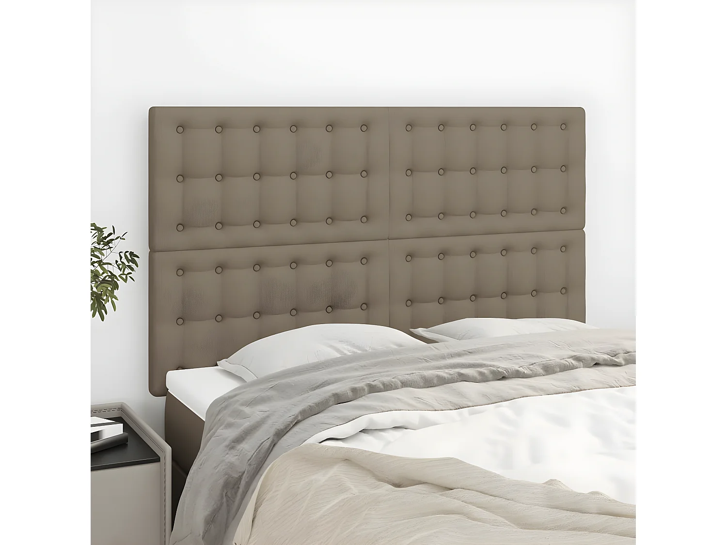 Têtes de lit 4 pièces Taupe 72x5x78/88 cm Tissu
