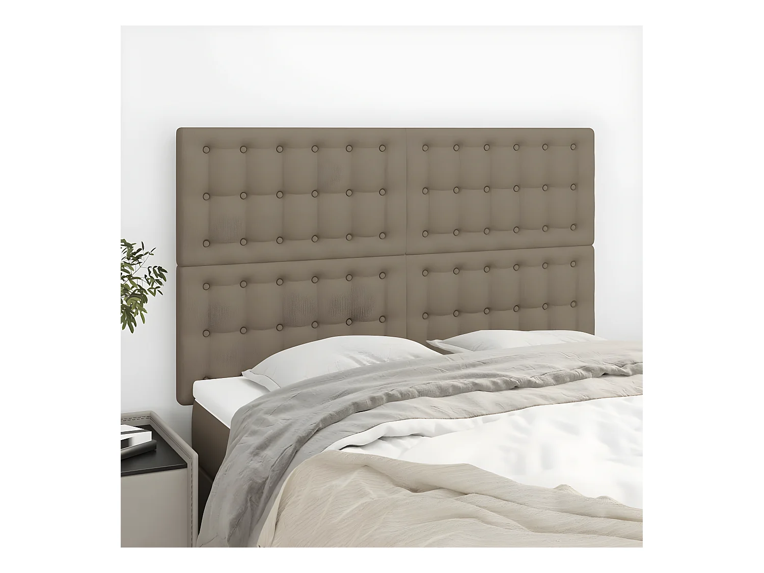 Têtes de lit 4 pièces Taupe 72x5x78/88 cm Tissu