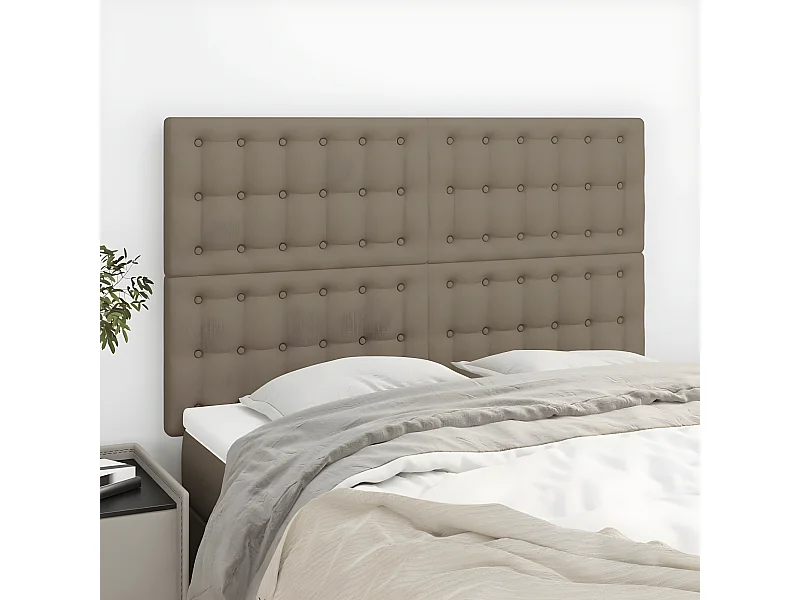 Têtes de lit 4 pièces Taupe 72x5x78/88 cm Tissu