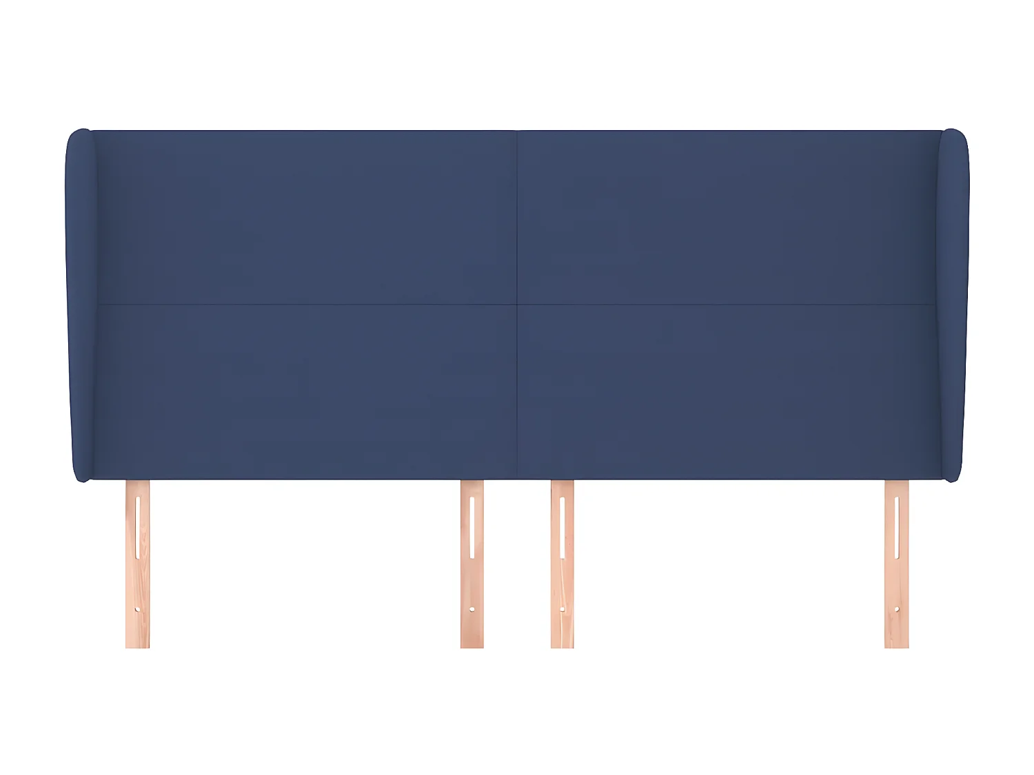 Hoofdbord met randen 163x23x118/128 cm stof blauw