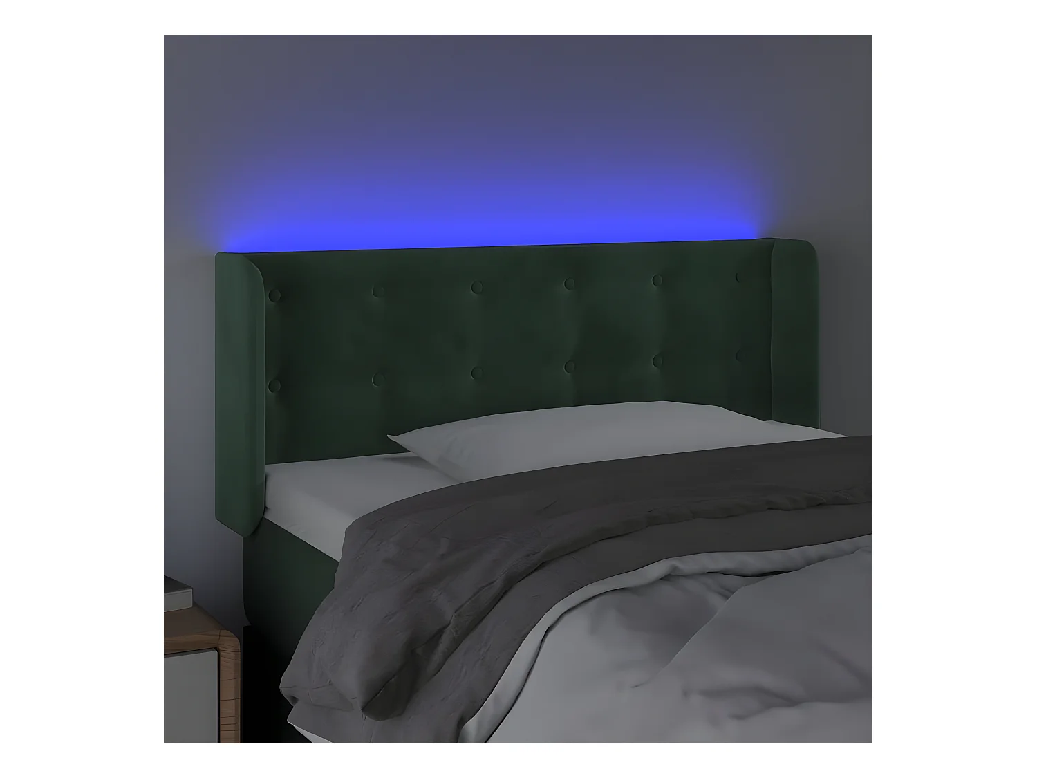 Tête de lit à LED Vert foncé 93x16x78/88 cm Velours
