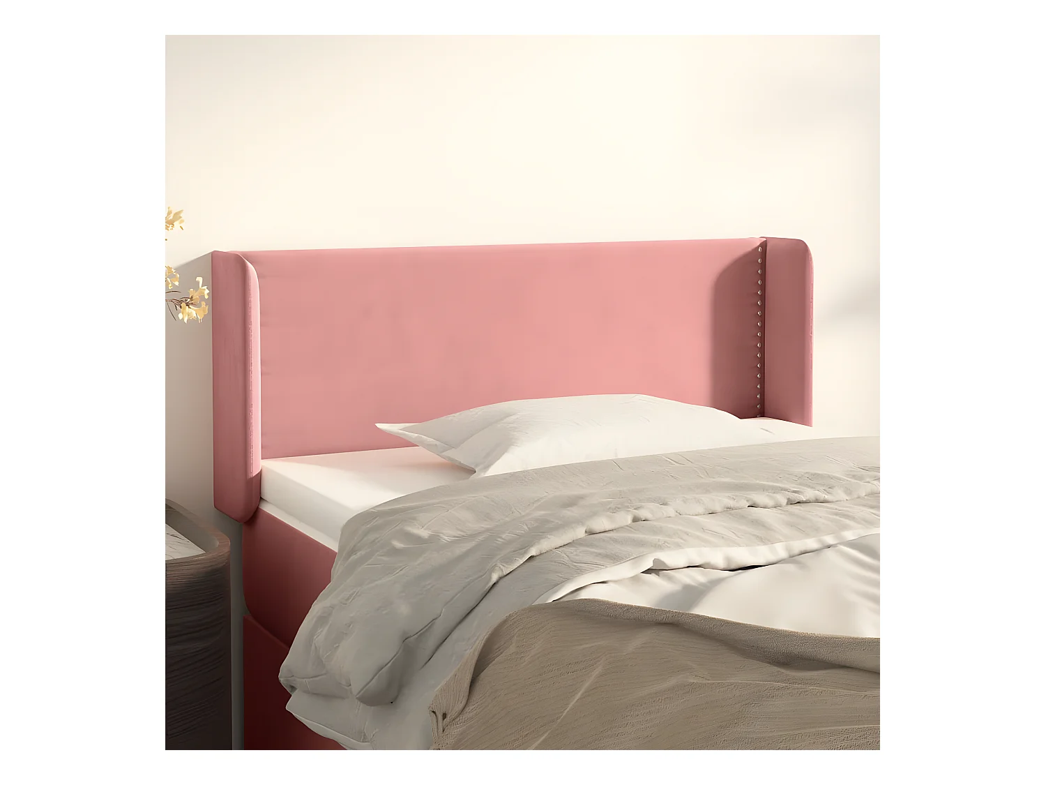 Tête de lit avec oreilles Rose 83x16x78/88 cm Velours