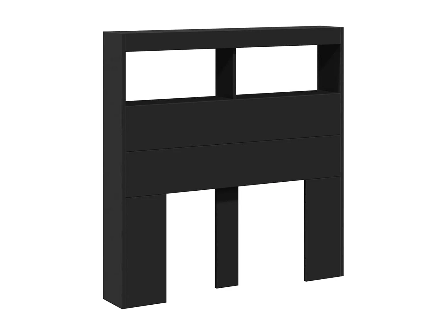 Armoire tête de lit avec LED noir 100x17x102 cm