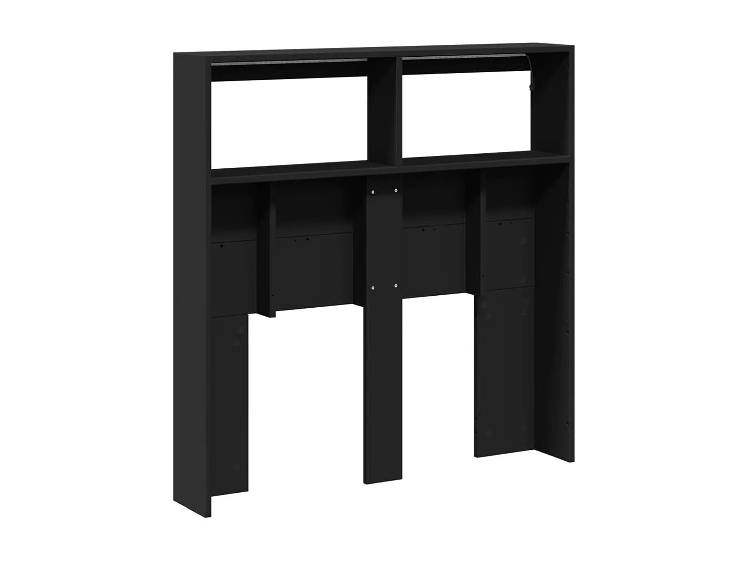 Armário de cabeceira com luzes LED 100x17x102 cm preto