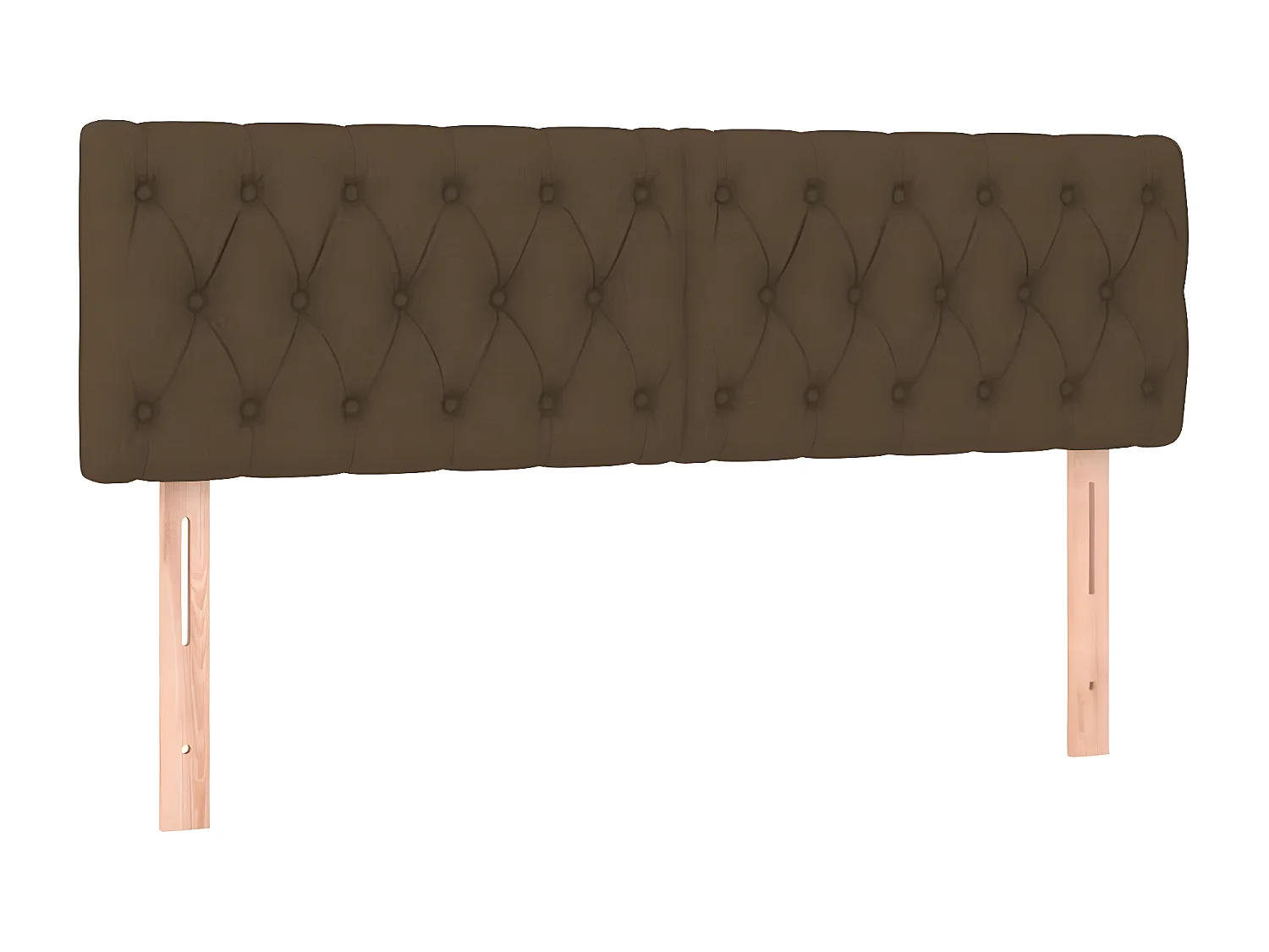 Tête de lit à LED Marron foncé 160x7x78/88 cm Tissu