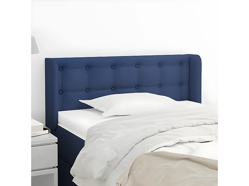 Tête de lit avec oreilles Bleu 93x16x78/88 cm Tissu