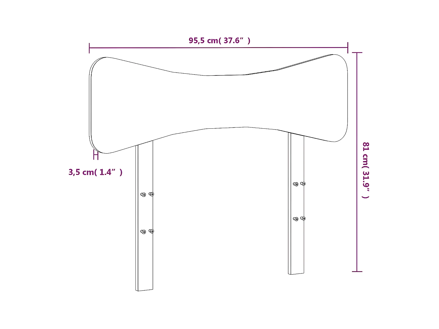 Cabecero de cama madera maciza de pino blanco 90 cm