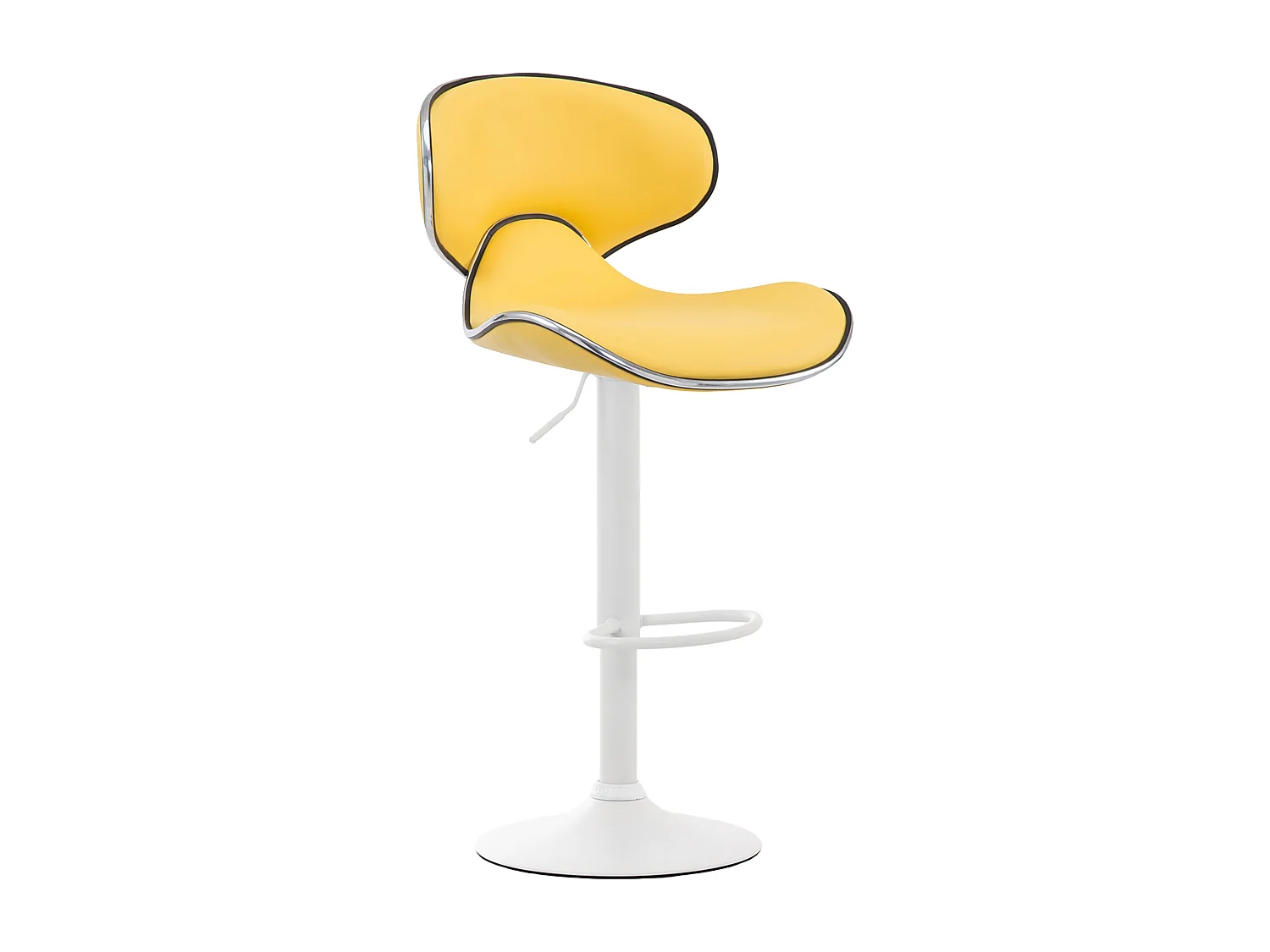 Lot de 2  Tabouret de bar - Similicuir & Blanc - Jaune - Las Vegas v2